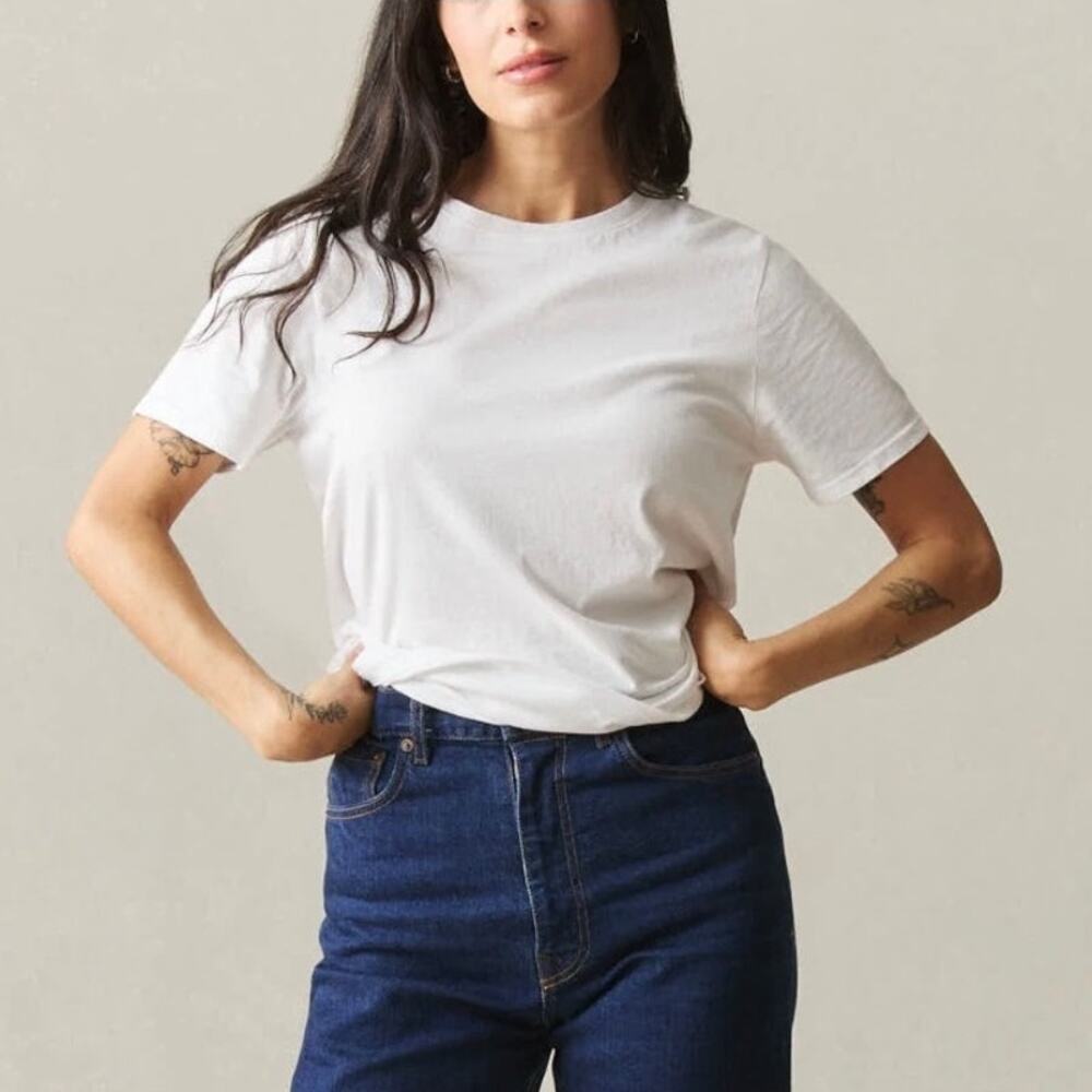 American Giant Women's Classic Cotton Crew Tee White Size XL NWOT